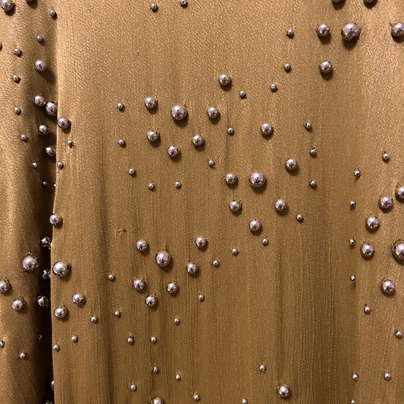 Rachael Comey Satin Olive Beaded Poncho - Picture 3 of 6